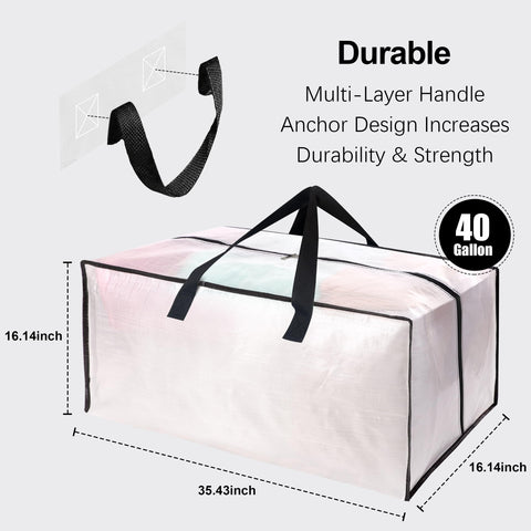 VELVETSURE extra-large 40-gallon bags ideal for dorm moves.