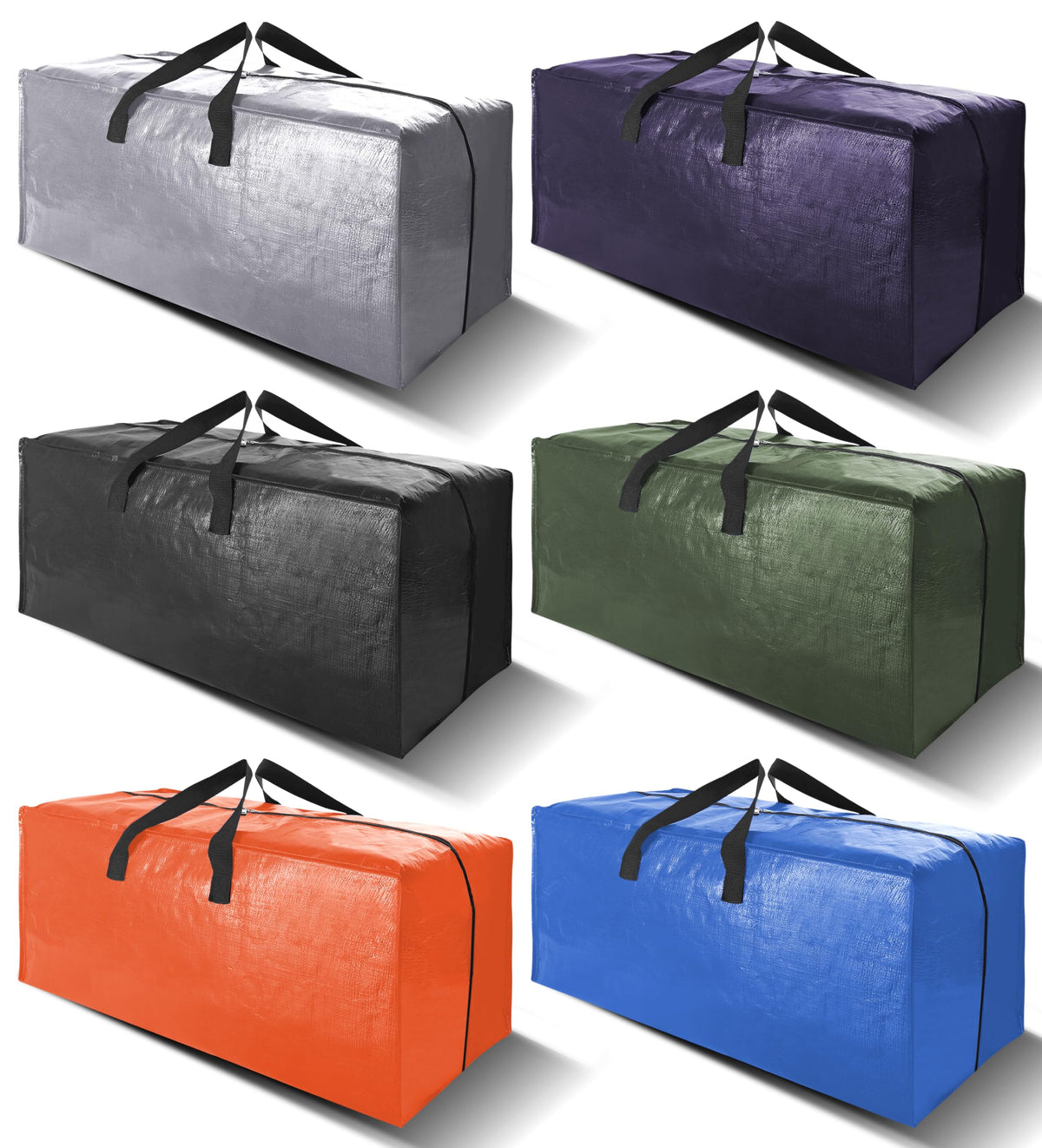 VELVETSURE heavy-duty bags folded flat for compact storage after a move.