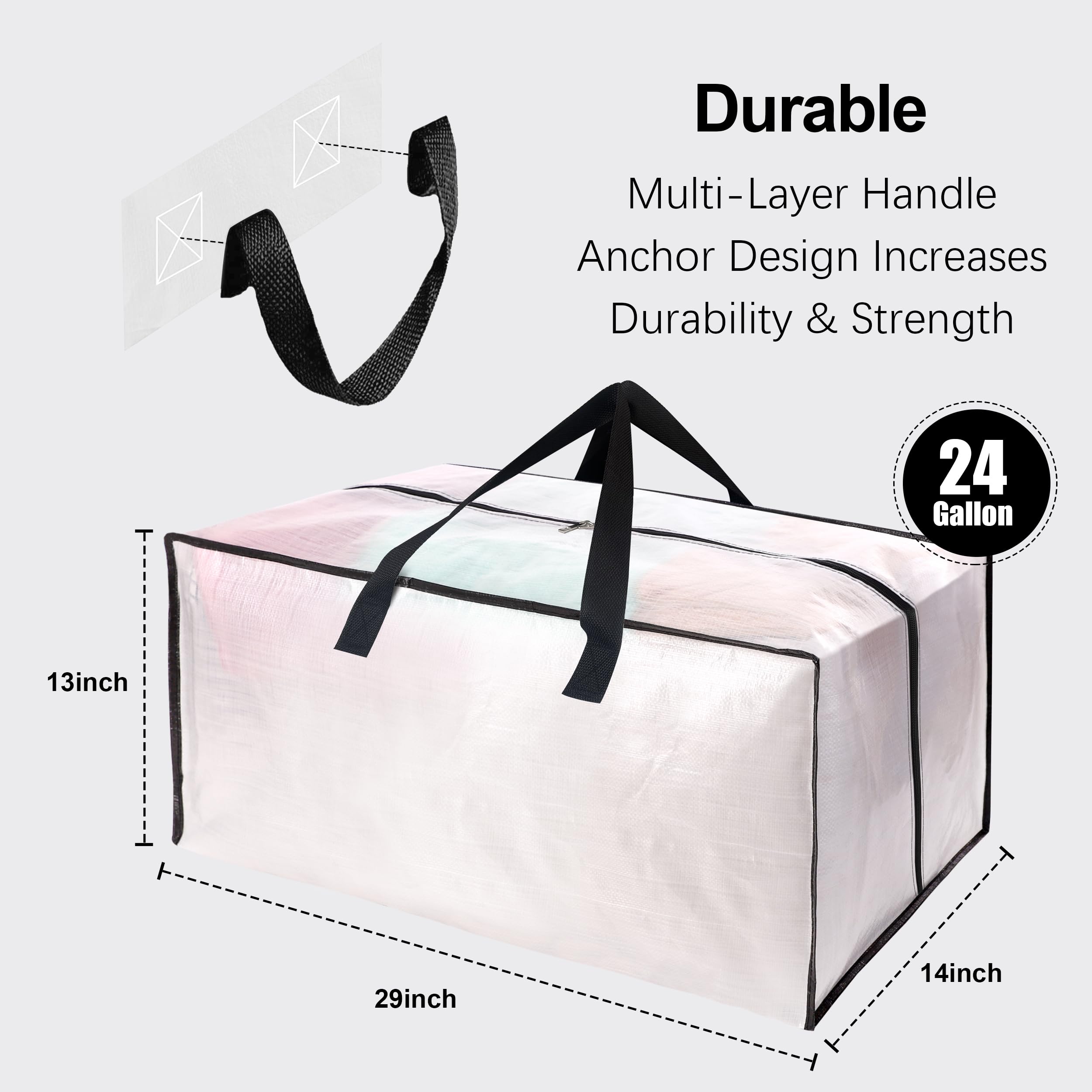 VELVETSURE large moving bags with backpack straps for easy transport