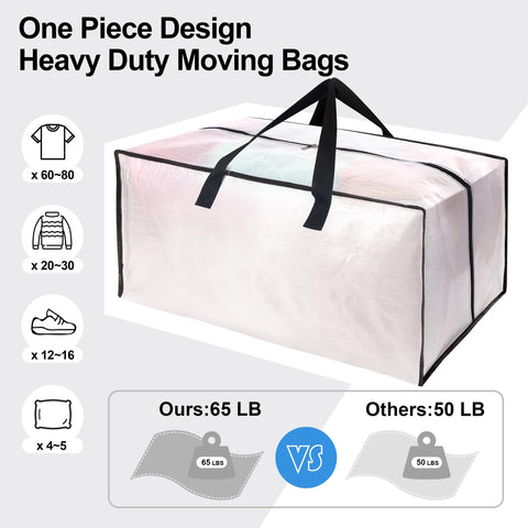 VELVETSURE semi transparent storage totes for quick visibility