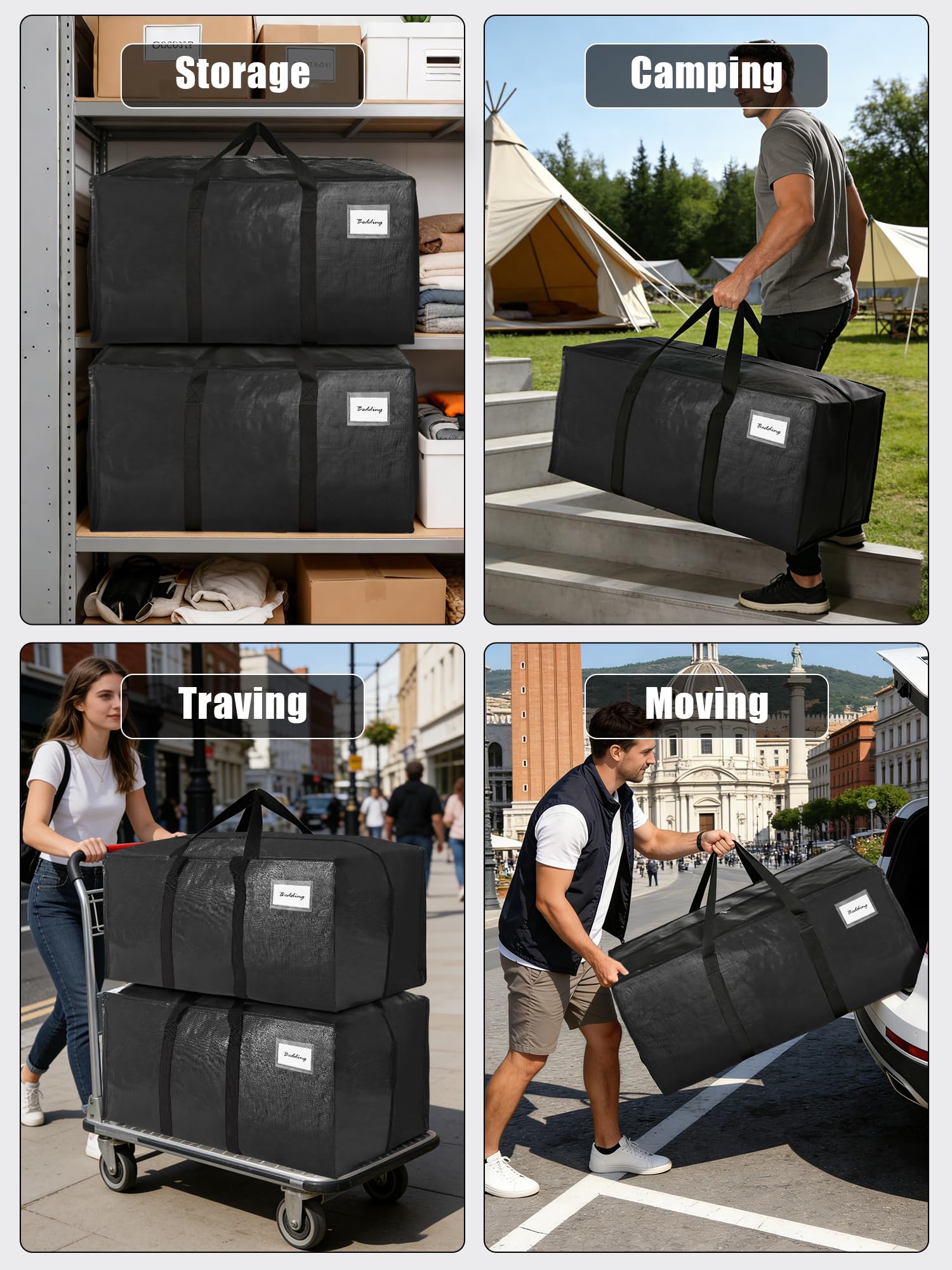 VELVETSURE transport-ready totes simplify moving and organization.