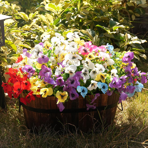 Sixteen pink pansy bundles from Vemander for full outdoor coverage.
