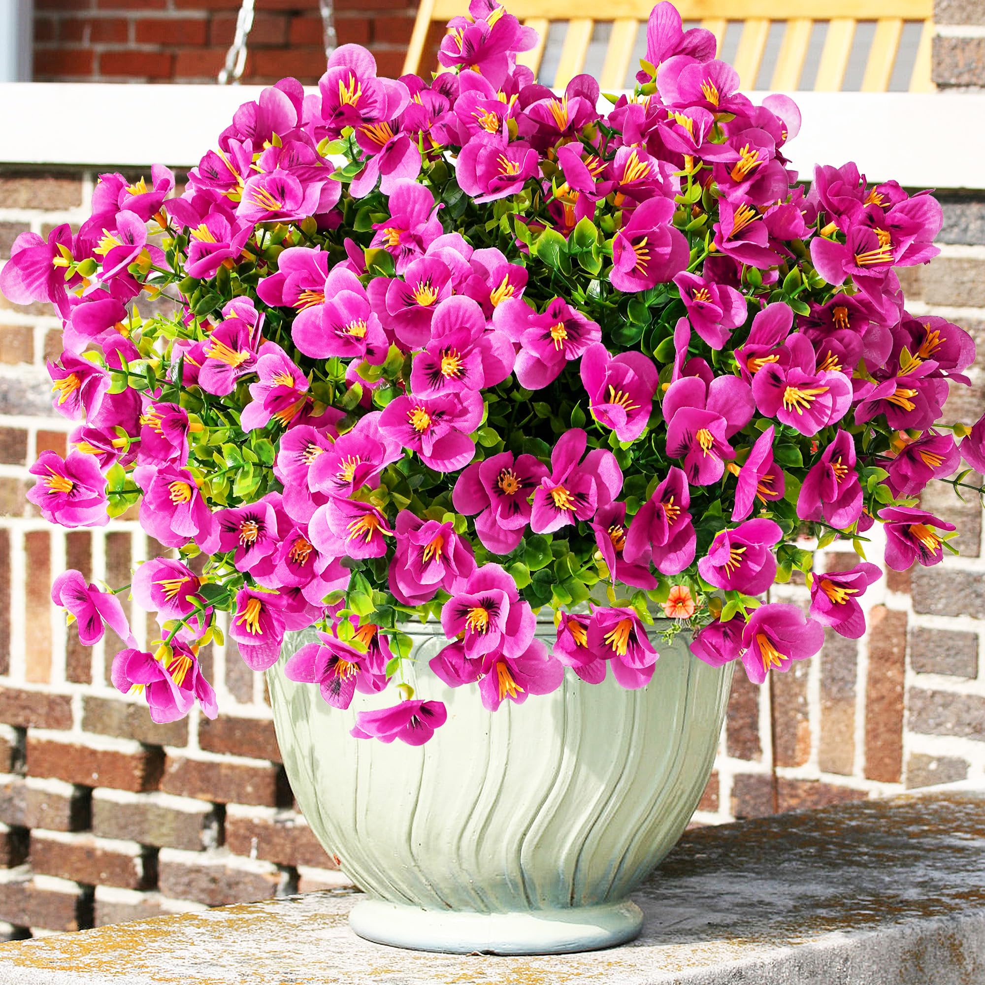 Vemander pink pansy bundle for outdoor porch décor, maintenance-free.
