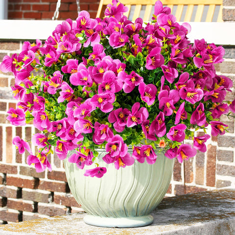 Vemander pink pansy bundle for outdoor porch décor, maintenance-free.