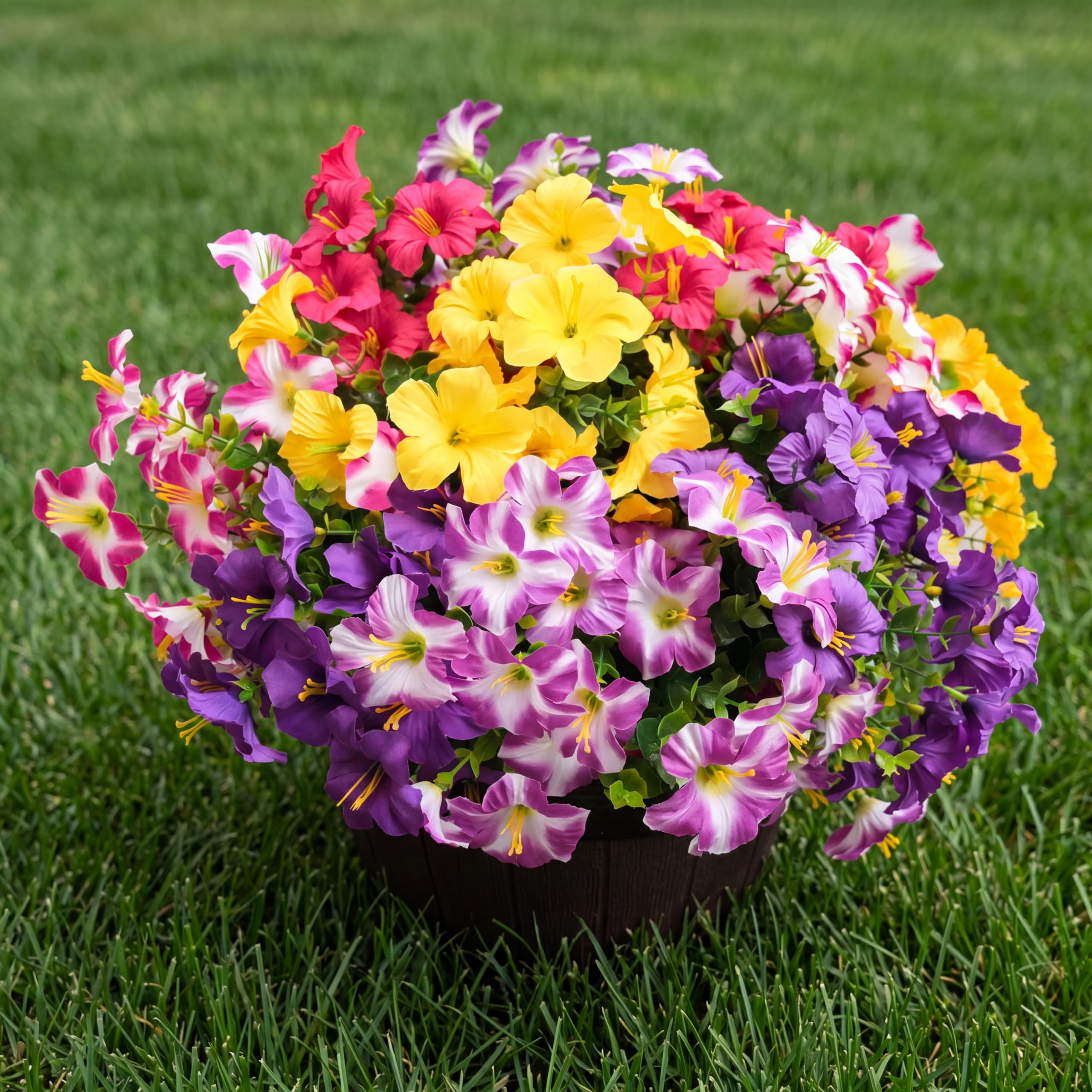 Vemander outdoor-flowers 12-bundle petunia-eucalyptus are UV resistant for lasting curb appeal.