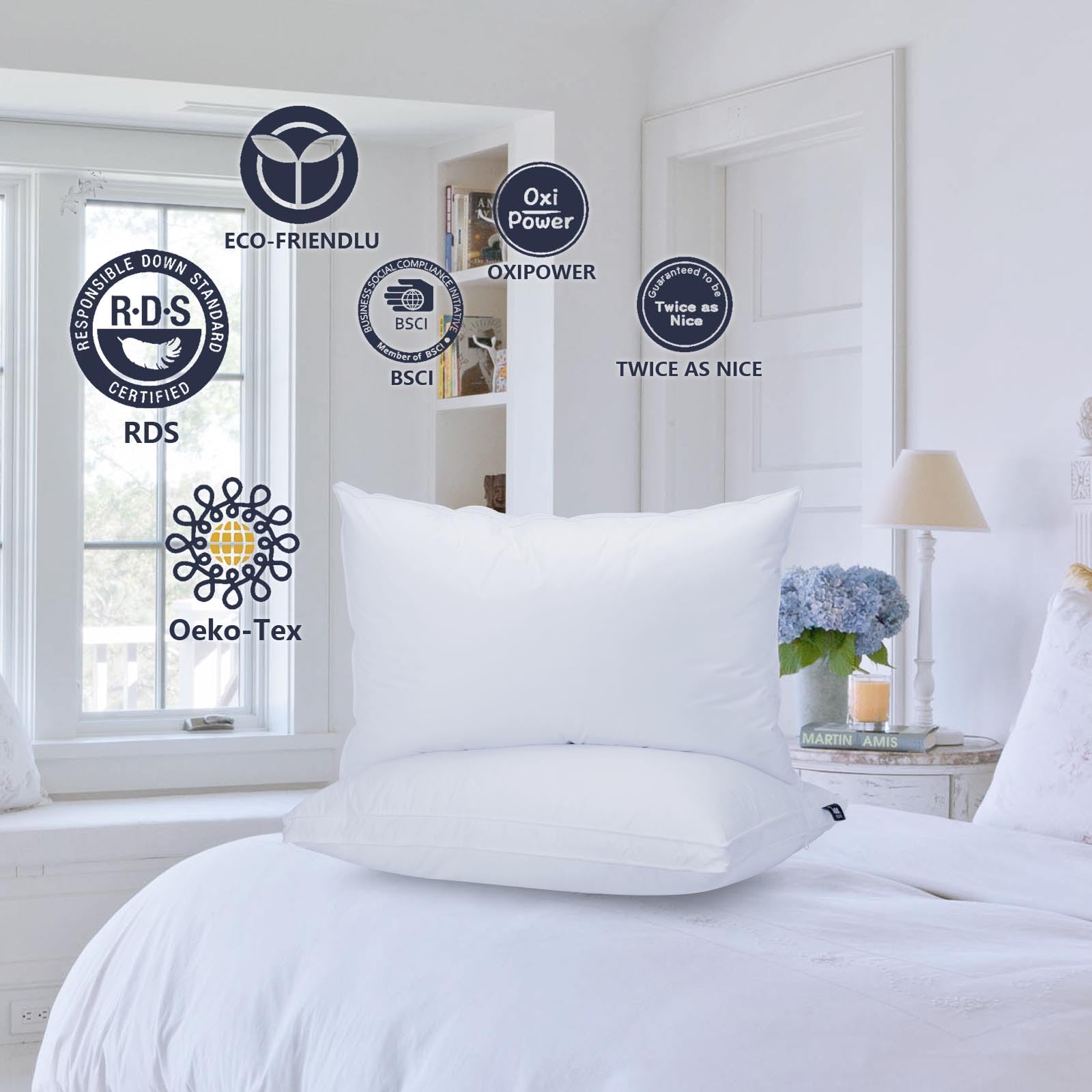 Vendare hypoallergenic 100% cotton cover keeps sleeping environment cool and clean.
