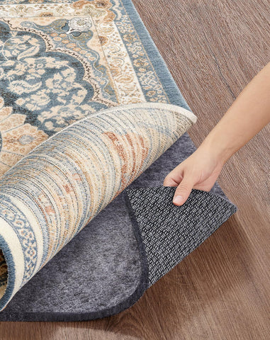 Veken rug pad gripper on hardwood floors keeps rug secure and in place.