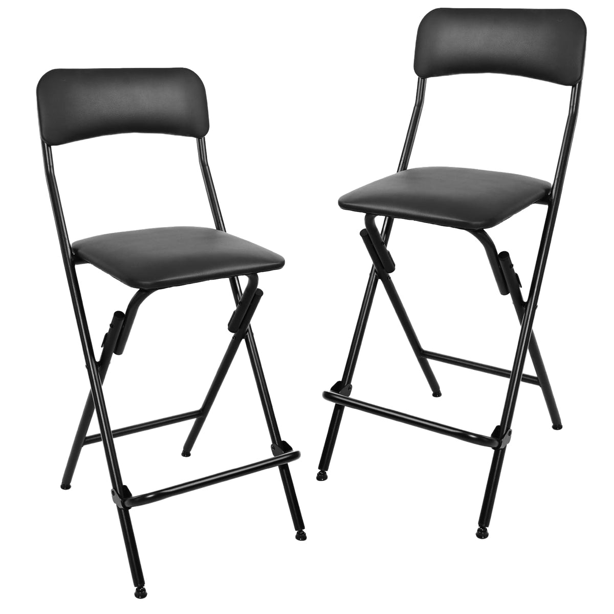VENI HOME folding bar stool backrest in black for comfortable seating at dining and counters.