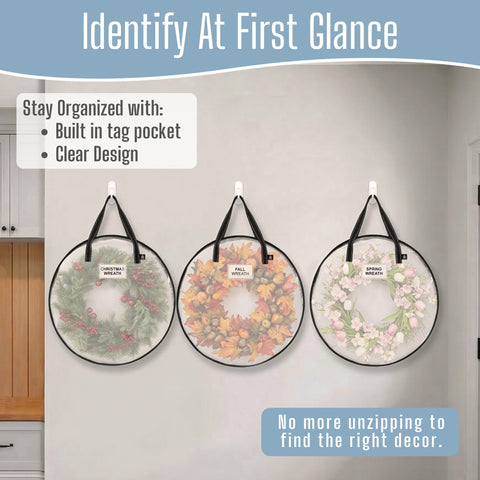 VENO two-pack and four-pack wreath storage sets for quick organizing