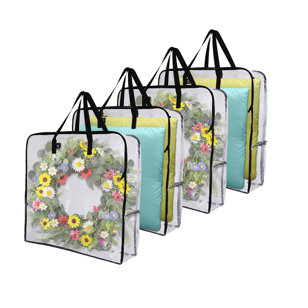 VENO 4 pack clear moving bags for easy visibility and stacking.