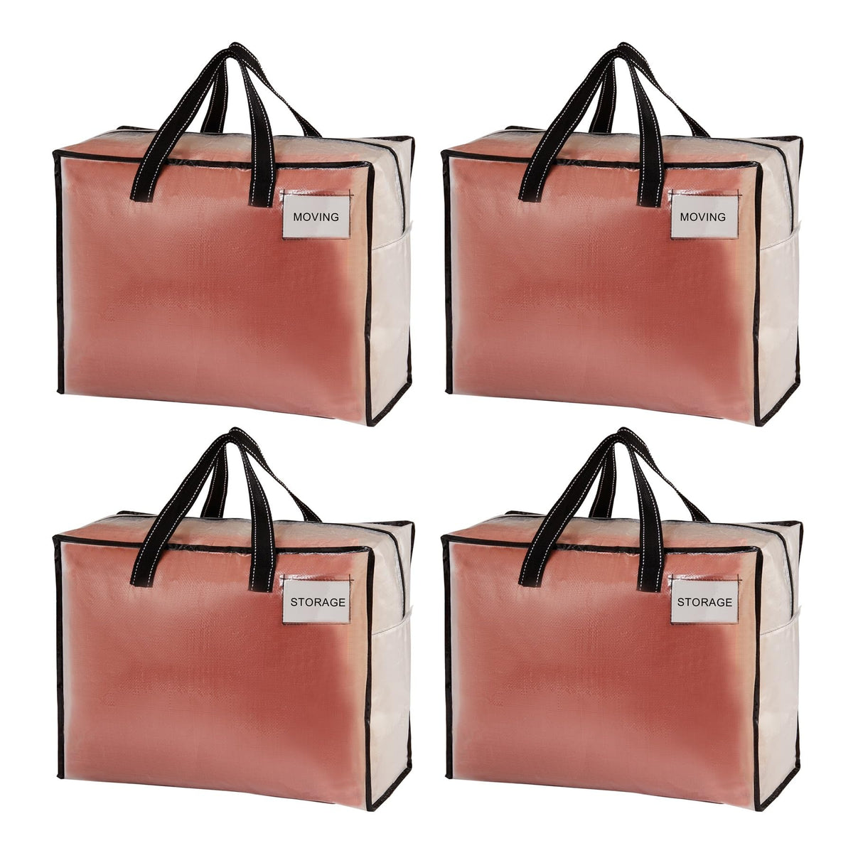 VENO 4-pack heavy-duty moving bags with top zipper for secure packing.