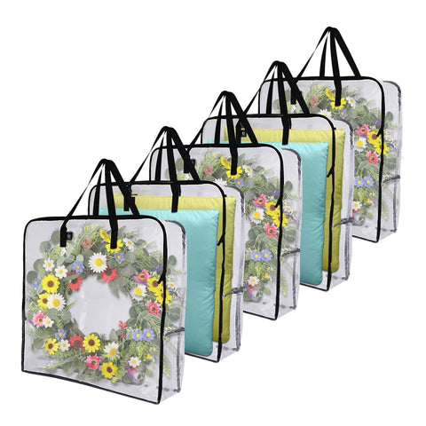 VENO 5-pack clear moving bags with heavy-duty PP woven fabric for easy packing.