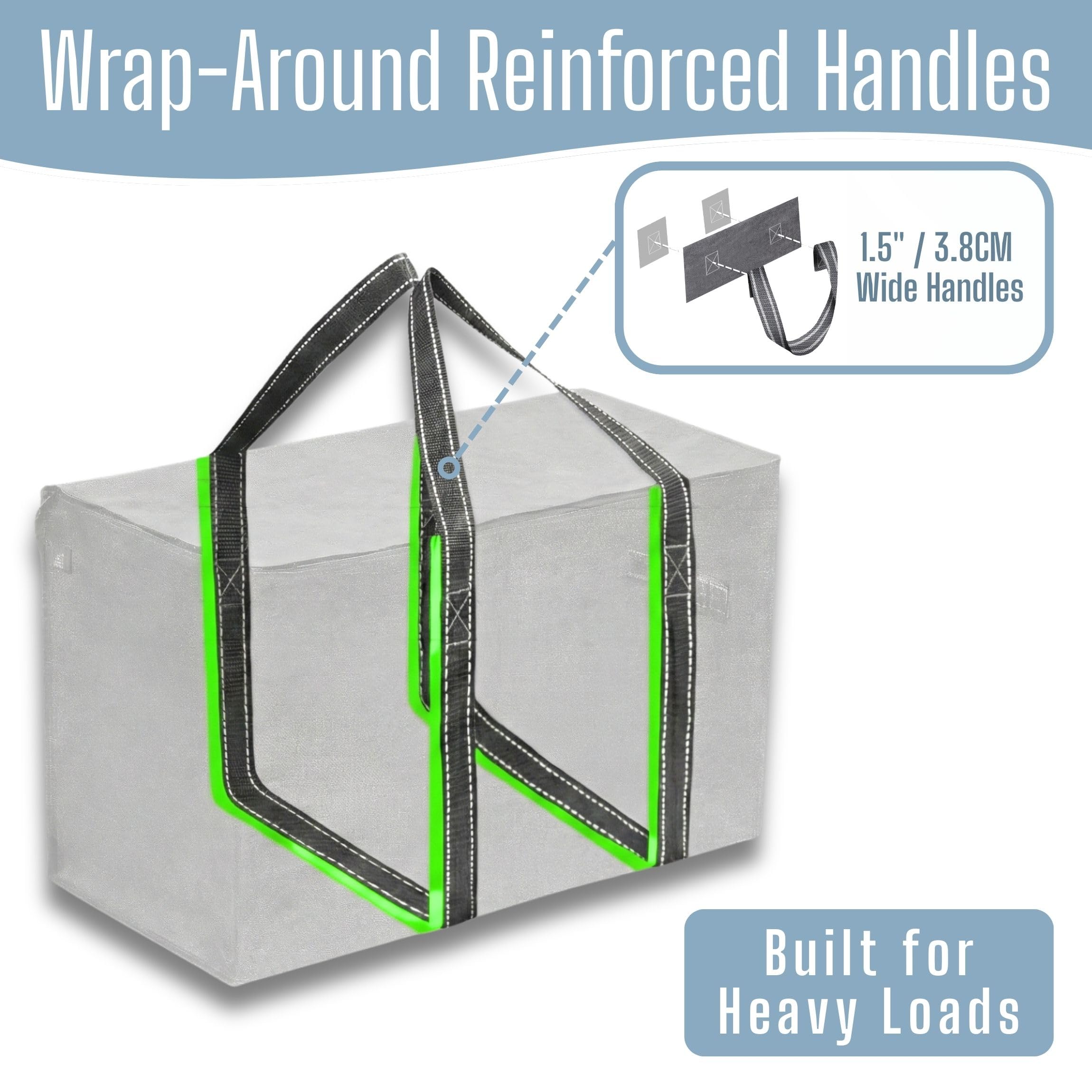 VENO bags with reinforced handles showcase secure lifting during a busy move.
