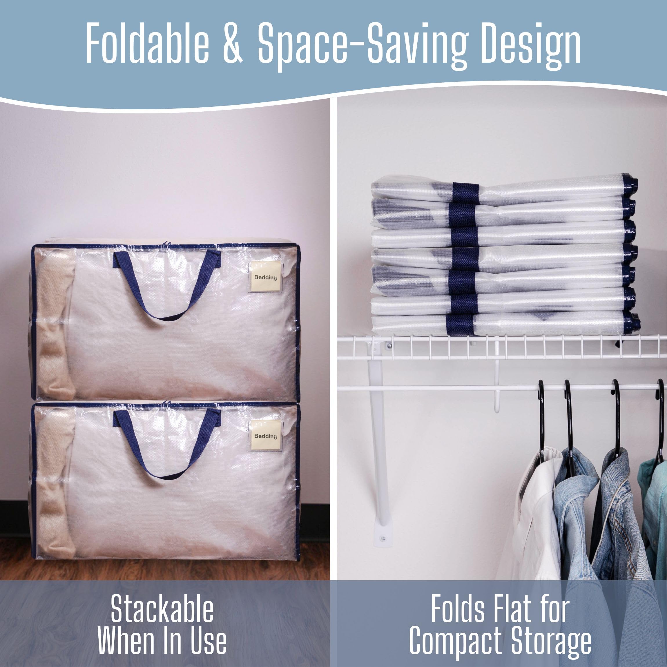 VENO dorm-friendly totes ideal for clothes, shoes, and seasonal storage.