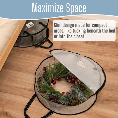 VENO dustproof wreath storage protects decor from dust and dirt