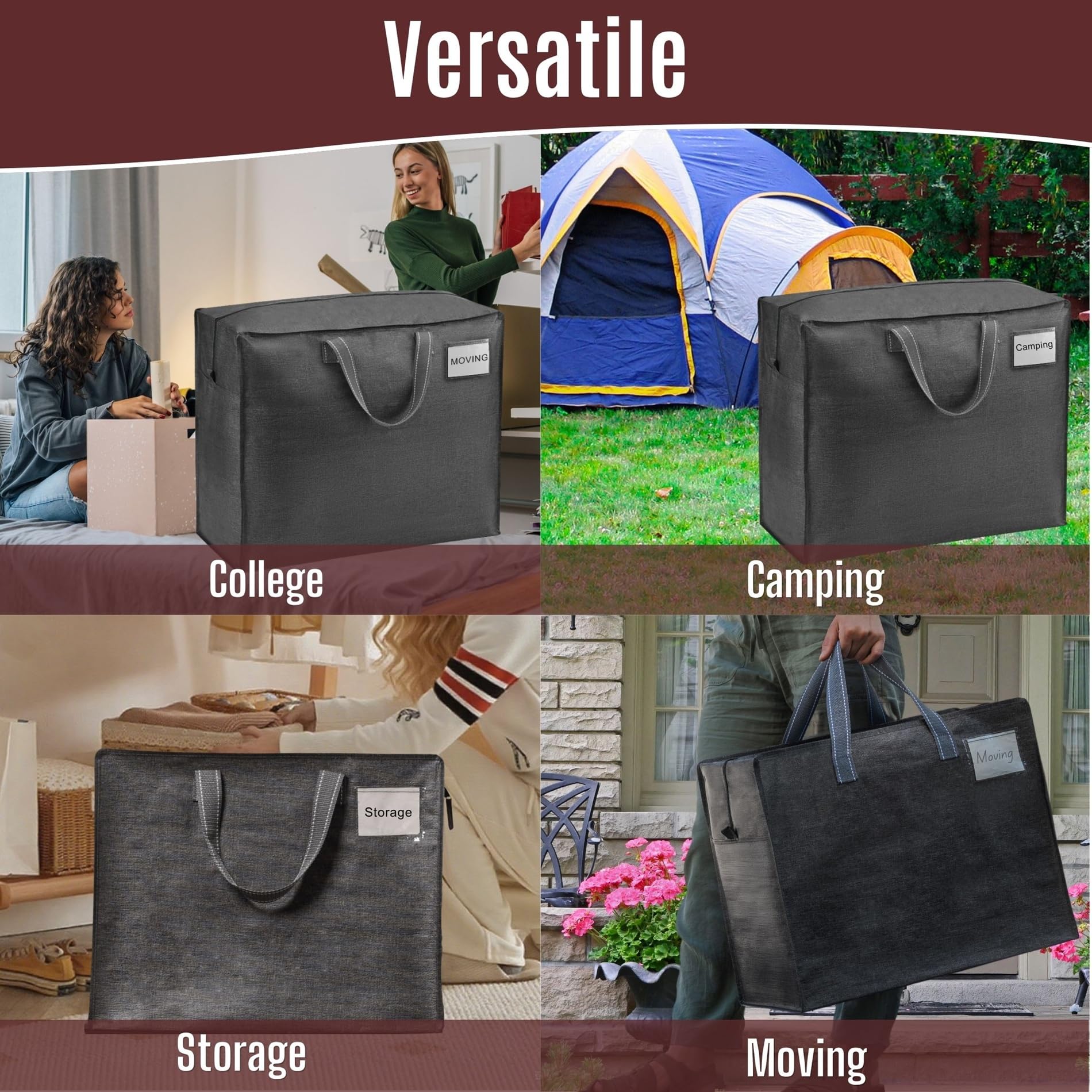 VENO fold-flat moving bag design stores compactly when not in use.