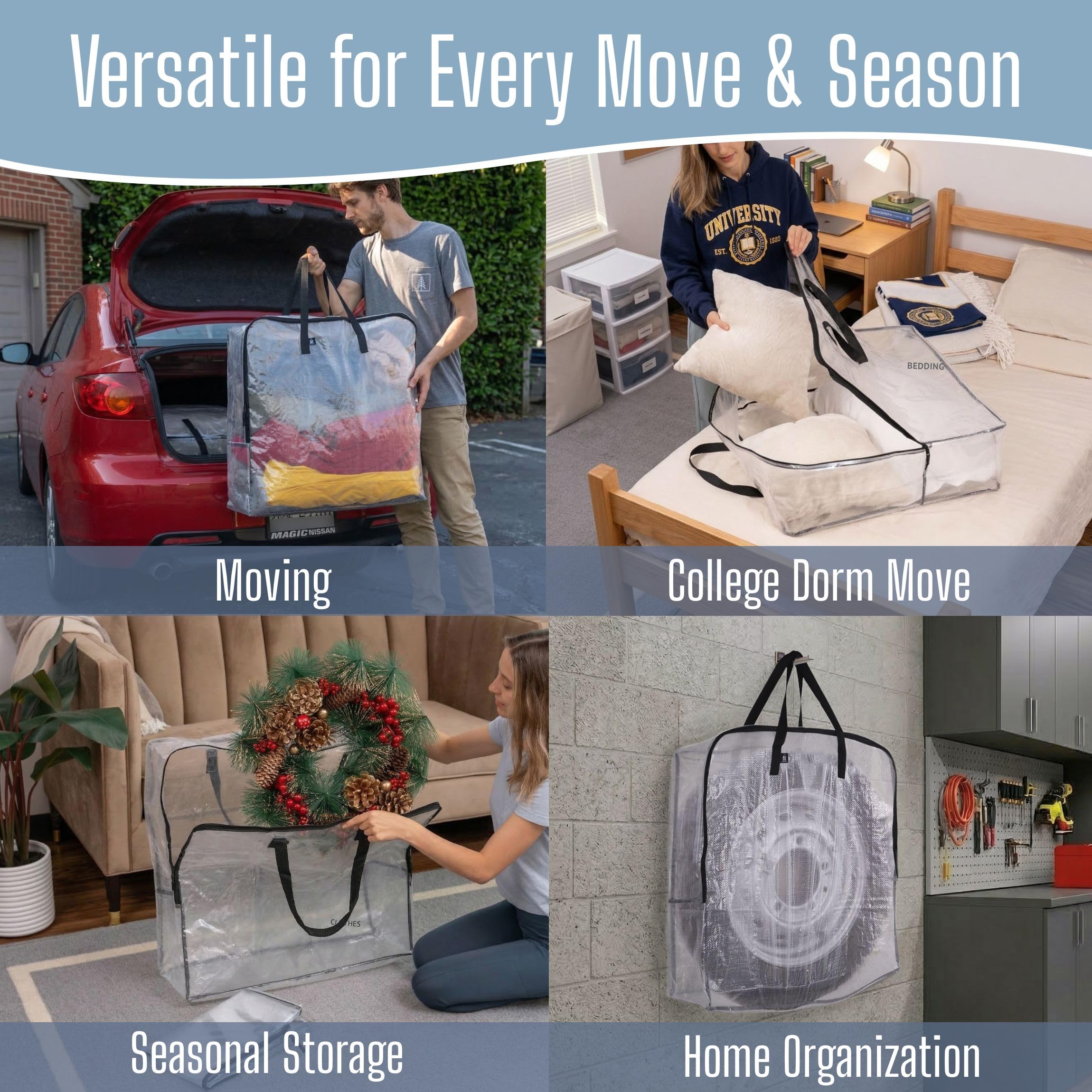 VENO foldable totes are versatile for travel, camping, or laundry.