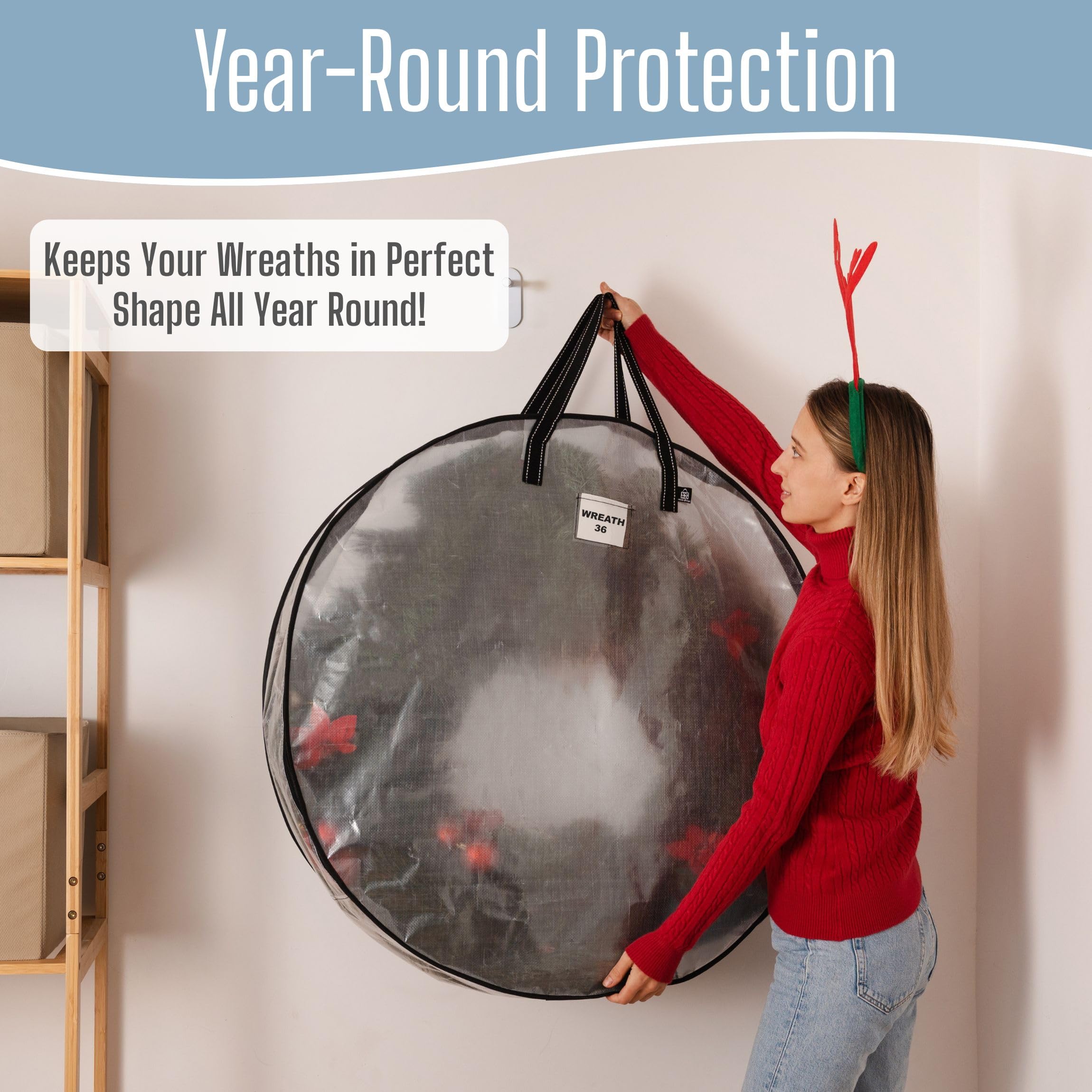 VENO heavy-duty dust-proof wreath bags protect seasonal decor.