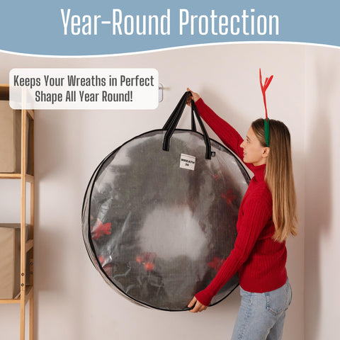 VENO heavy-duty dust-proof wreath bags protect seasonal decor.