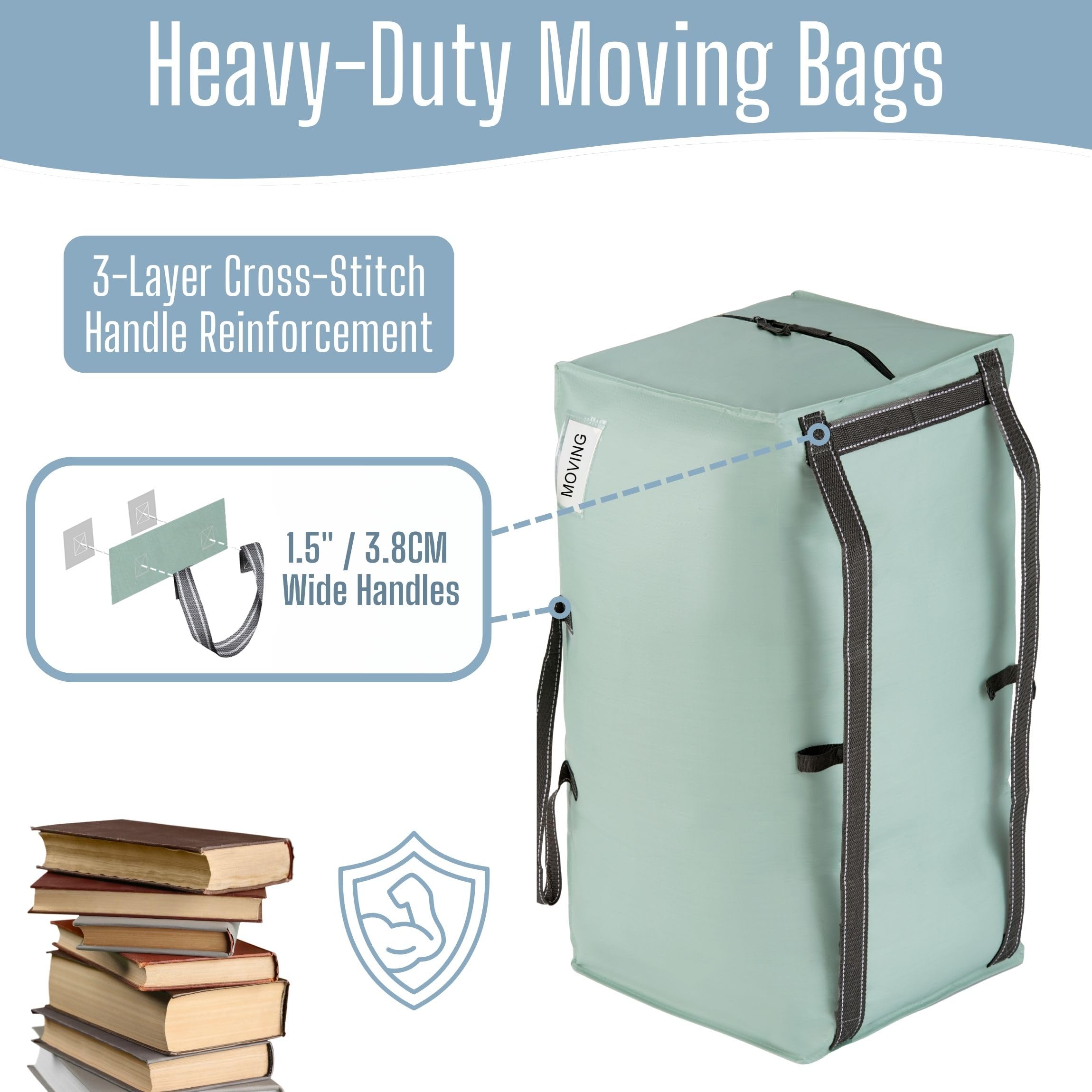 VENO moving bag featuring reinforced handles and zippers for repeated use.