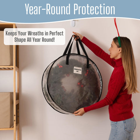 VENO heavy-duty wreath storage material close-up shows durable protection