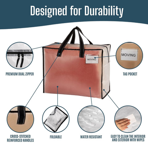VENO large-capacity 49.6-liter bags keep clothes, bedding, and gear neatly organized.
