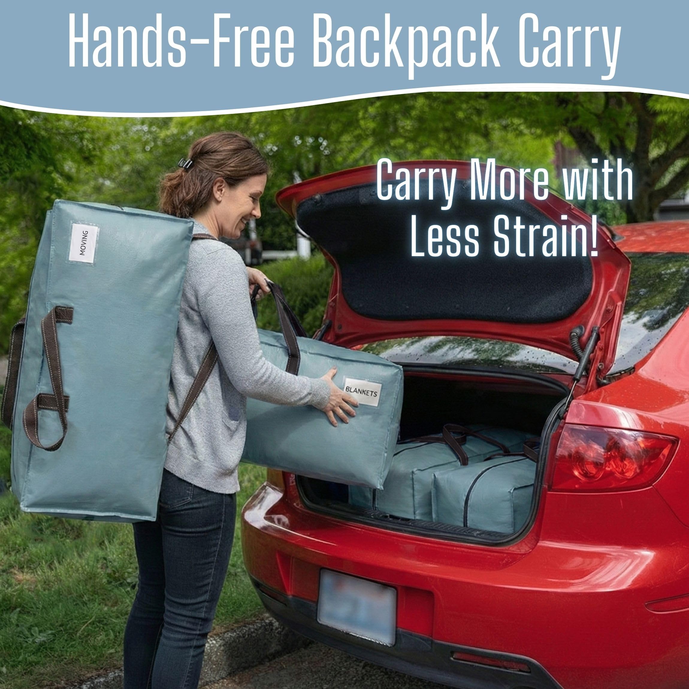 VENO multi-purpose moving storage bags replacing cardboard boxes with durable capacity.