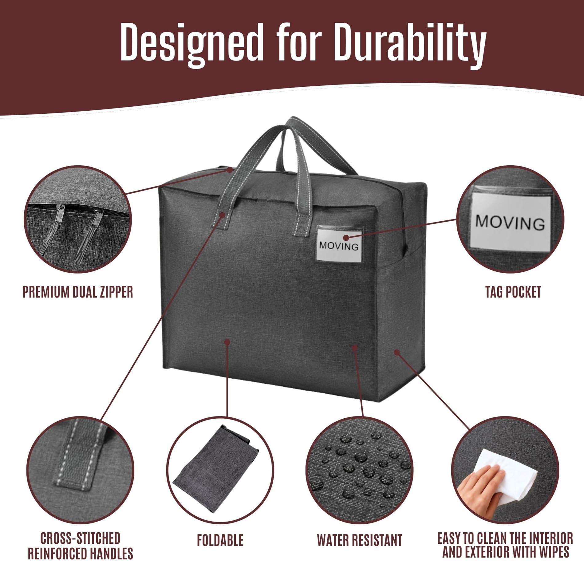 VENO puncture-resistant storage bag guards contents during travel and moving.