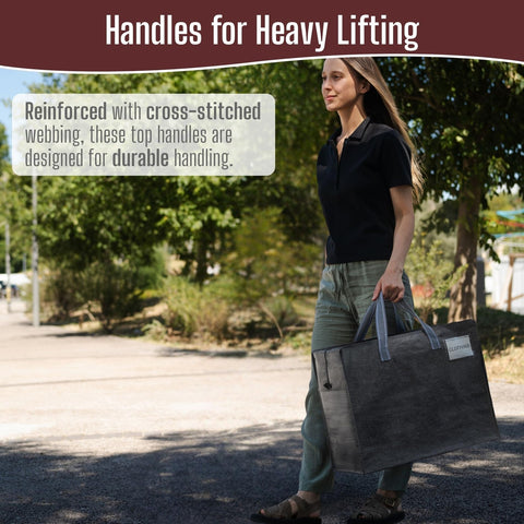 VENO reinforced handles with cross-stitching support heavy loads securely.