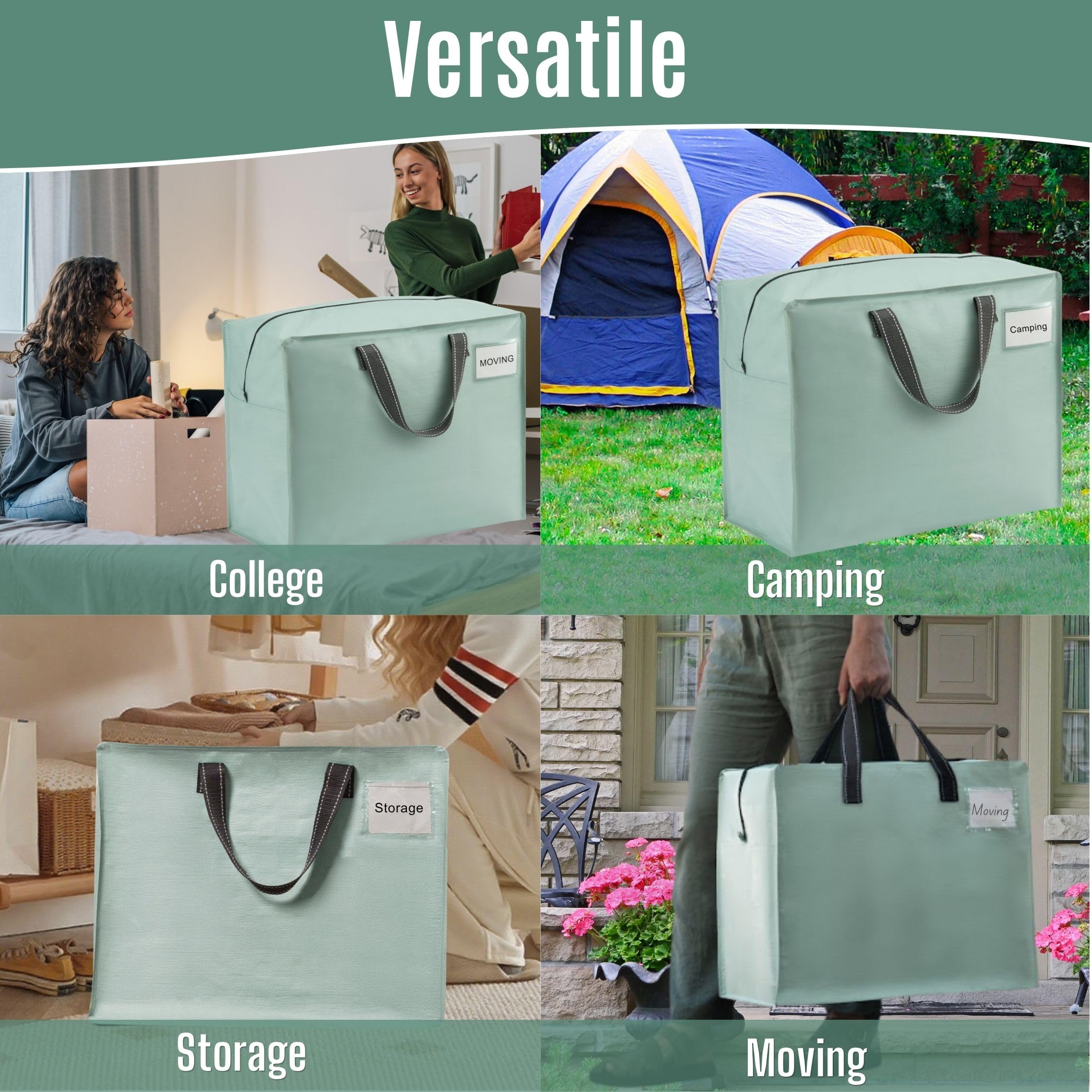 VENO bags stacked to illustrate space-saving organization