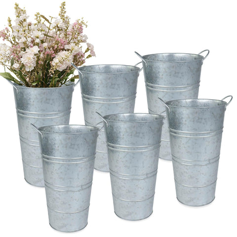 vensovo 12-inch galvanized vase with handles for elegant wedding centerpieces