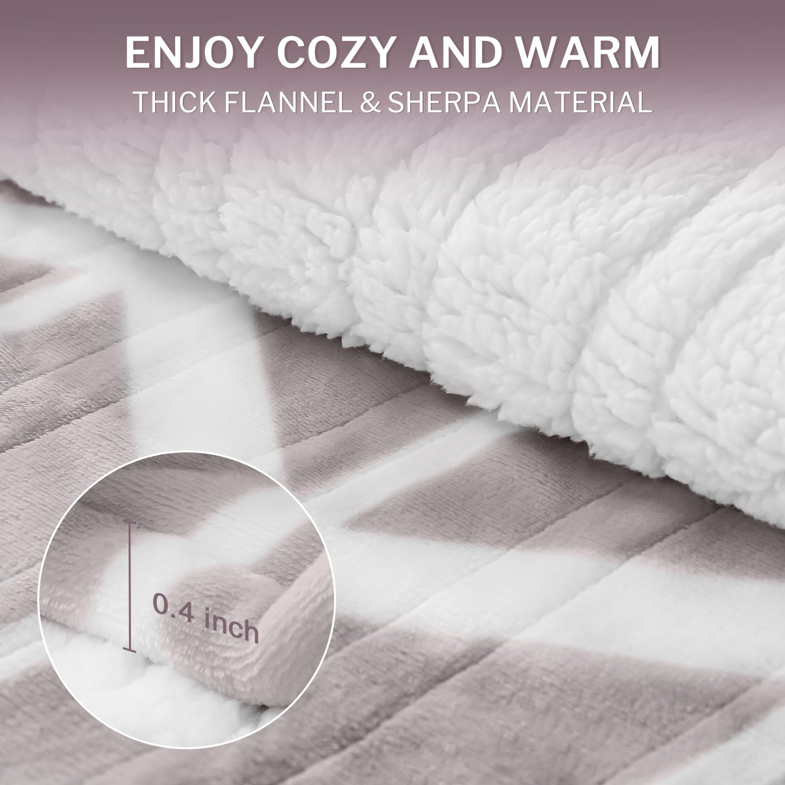 Ventimi soft flannel and Sherpa fabric for extra softness.