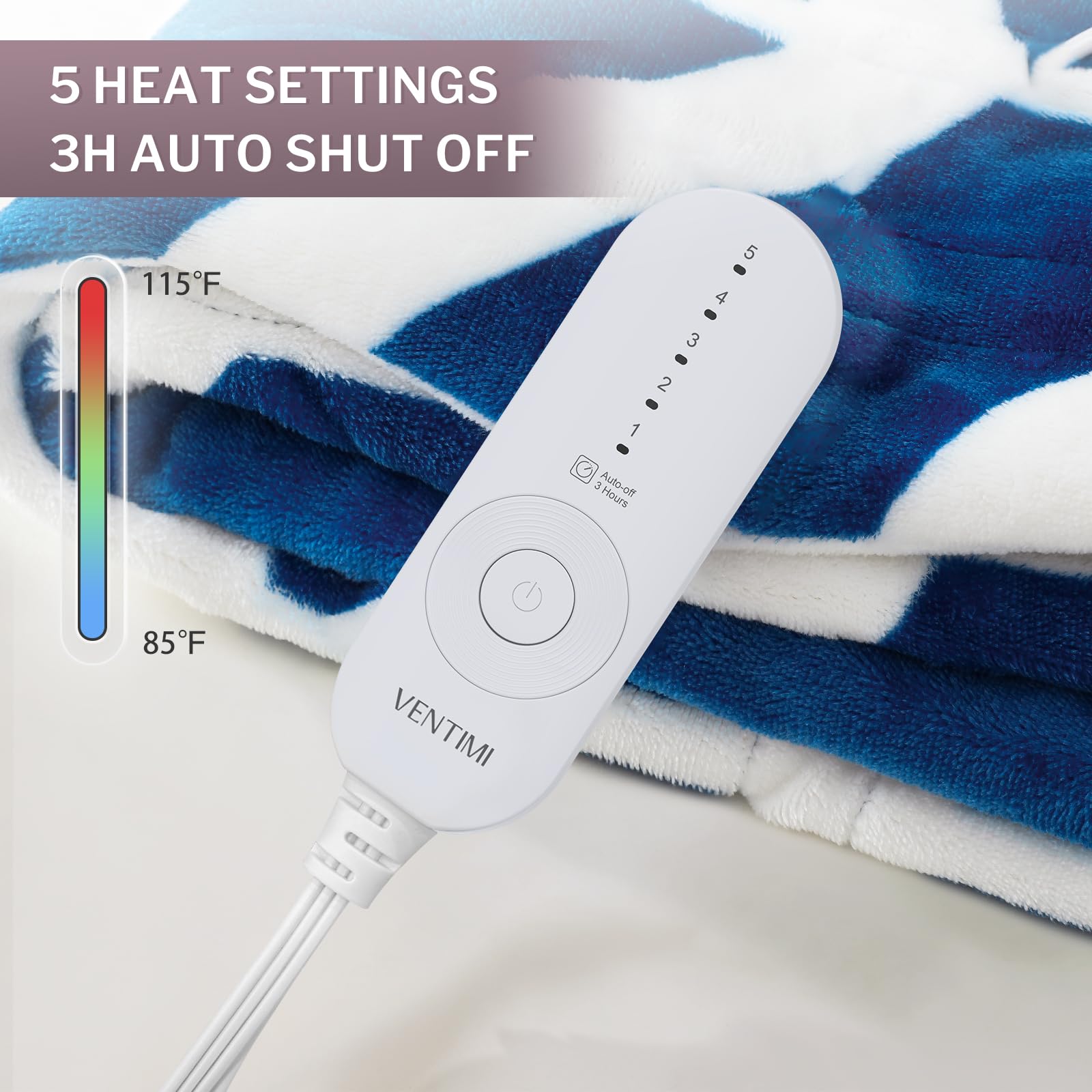 VENTIMI heated throw warms quickly for cozy moments.