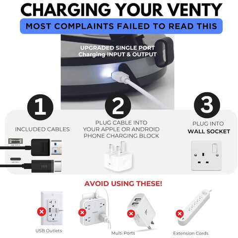VENTY carry case protects the fan during travel.