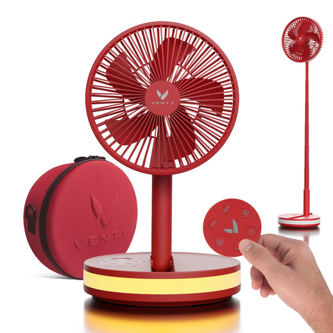 VENTY portable fan folded for compact travel and storage.