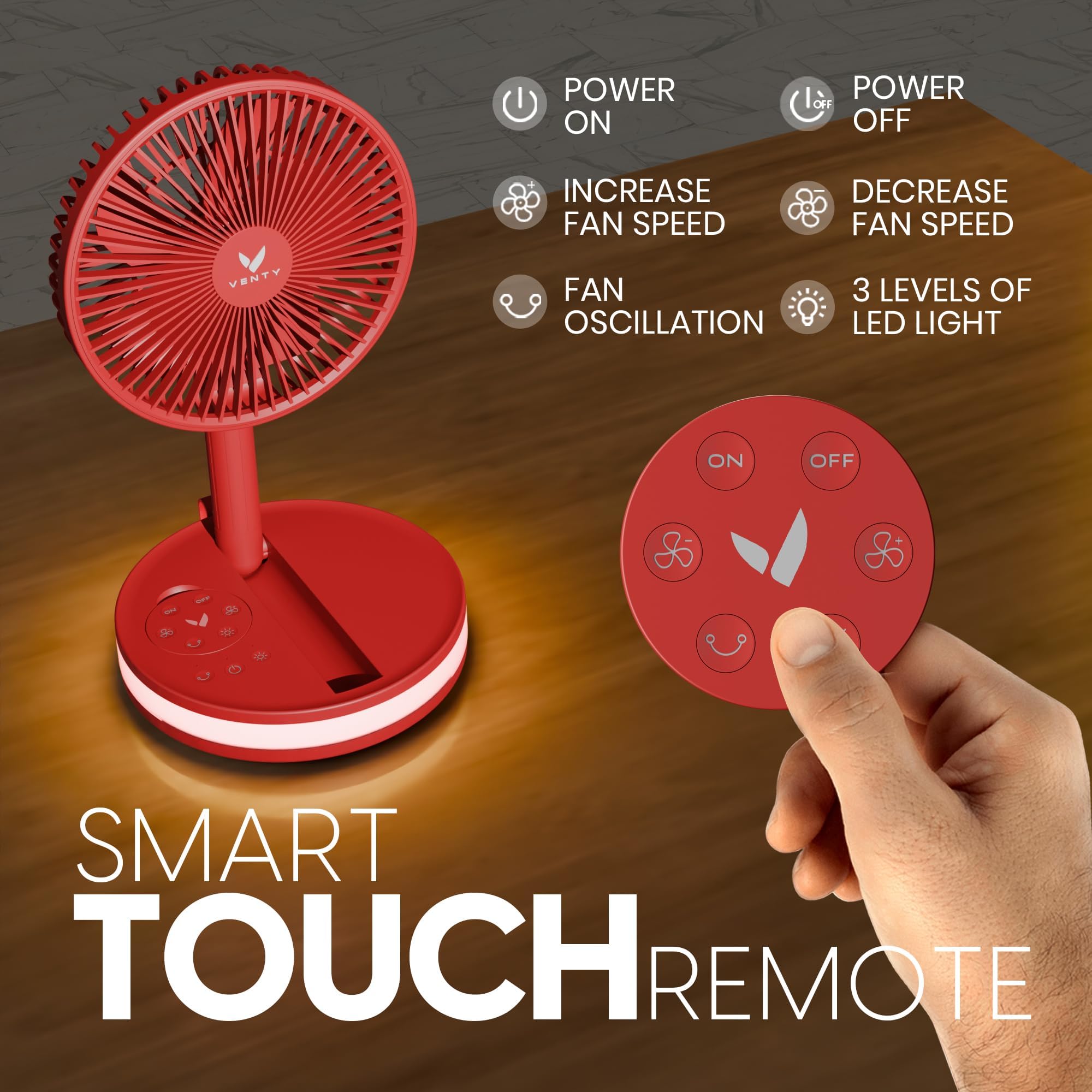 VENTY with LED lighting creates ambient light and cooling.