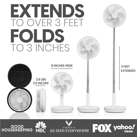 VENTY portable fan in wireless operation for cord-free cooling.