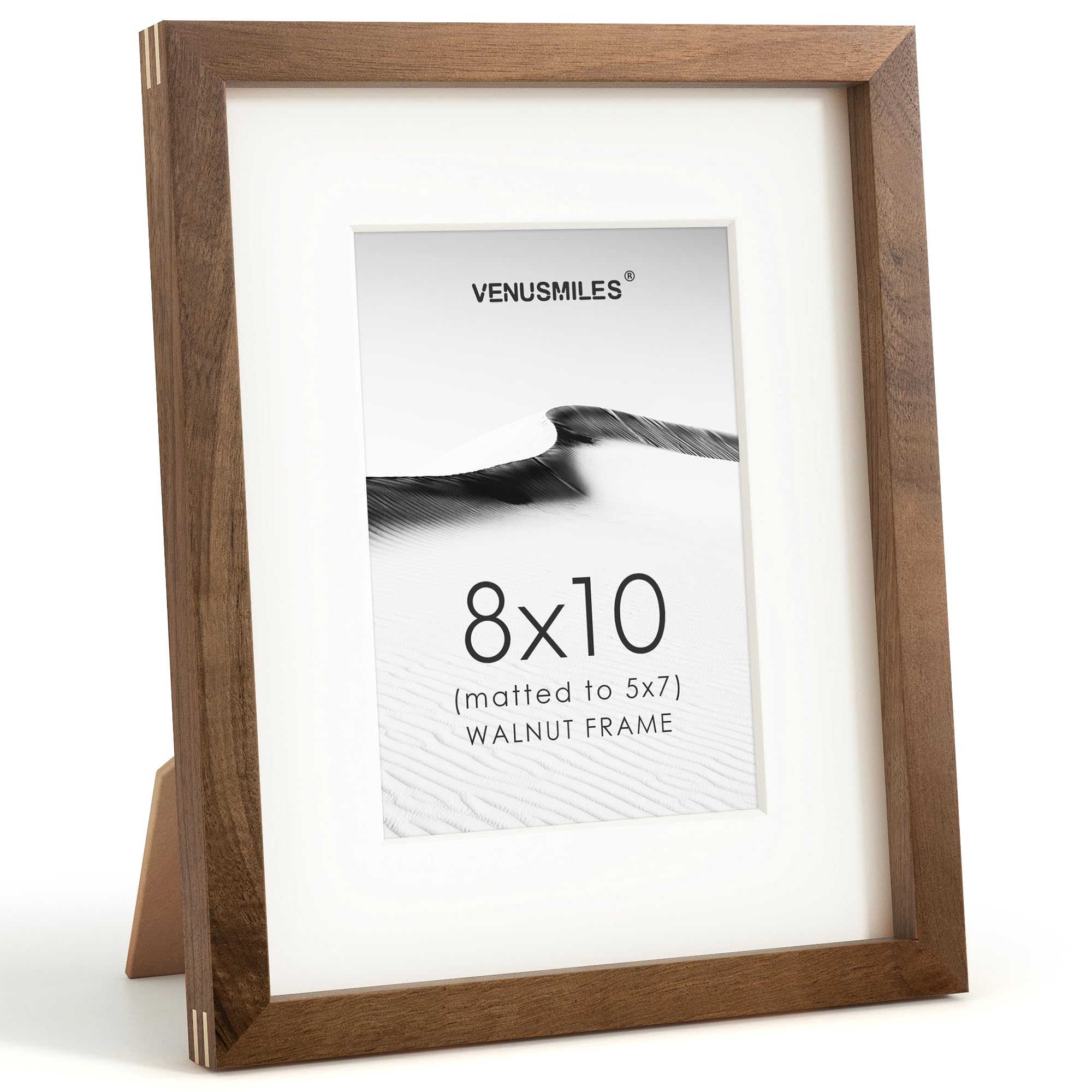 Venusmiles USA-sourced walnut frame showing rich grain for stylish living room displays.
