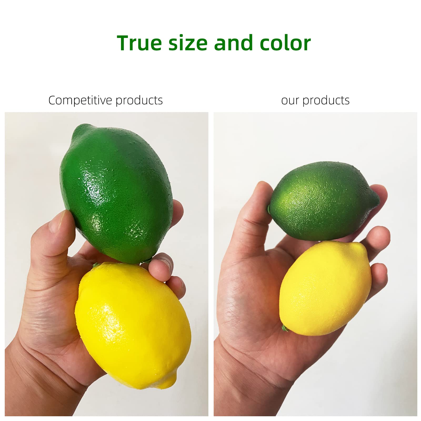 VEOAY plastic lemons and limes ideal for wedding decor and cheerful displays.