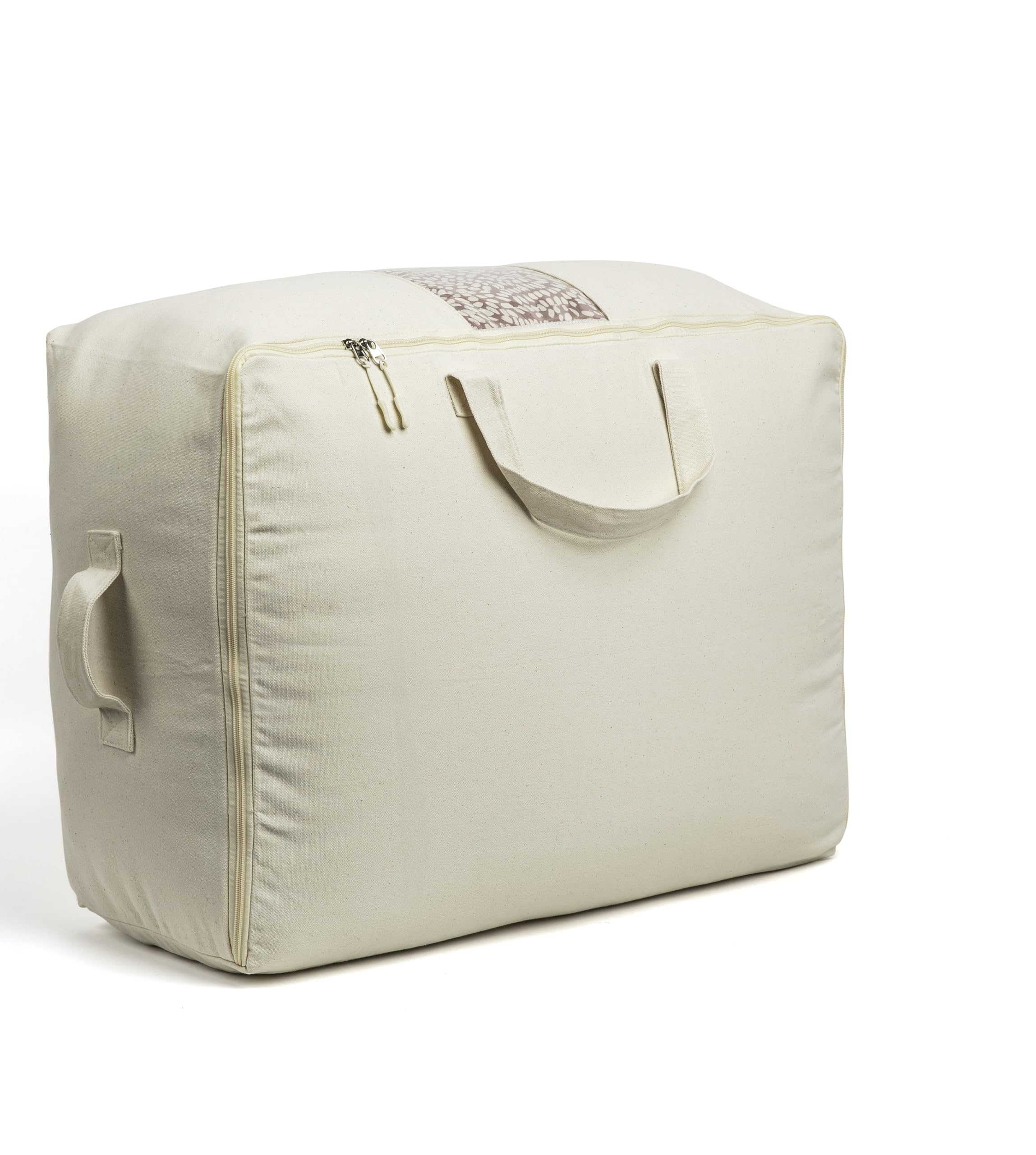 VeraMia soft canvas bag with window for quick content identification.