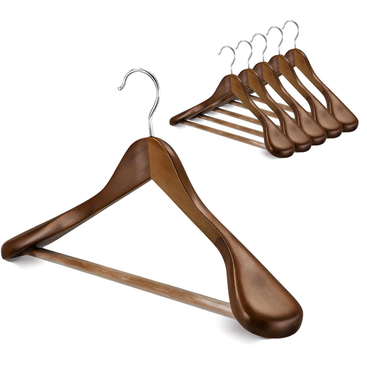 Verahaus premium wooden hanger with wide shoulder for jackets and coats.