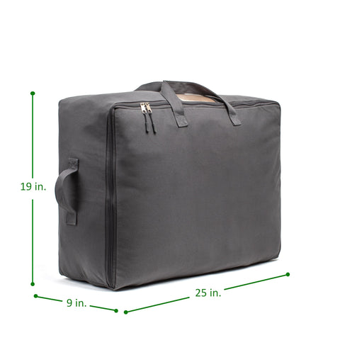 VeraMia California King-size storage bag fits oversized comforters and bulky linens.