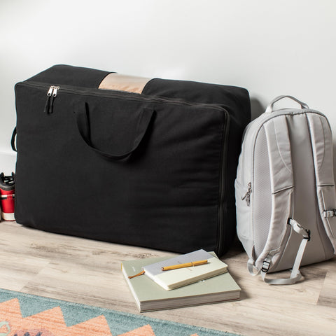 VeraMia canvas storage bag with clear window to view contents