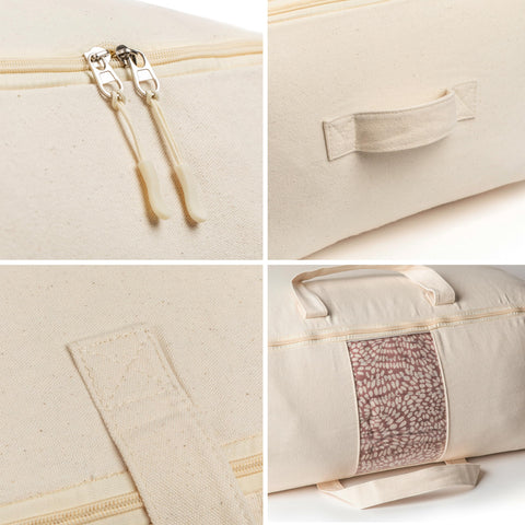 Stitched seams and reinforced handles resist wear.