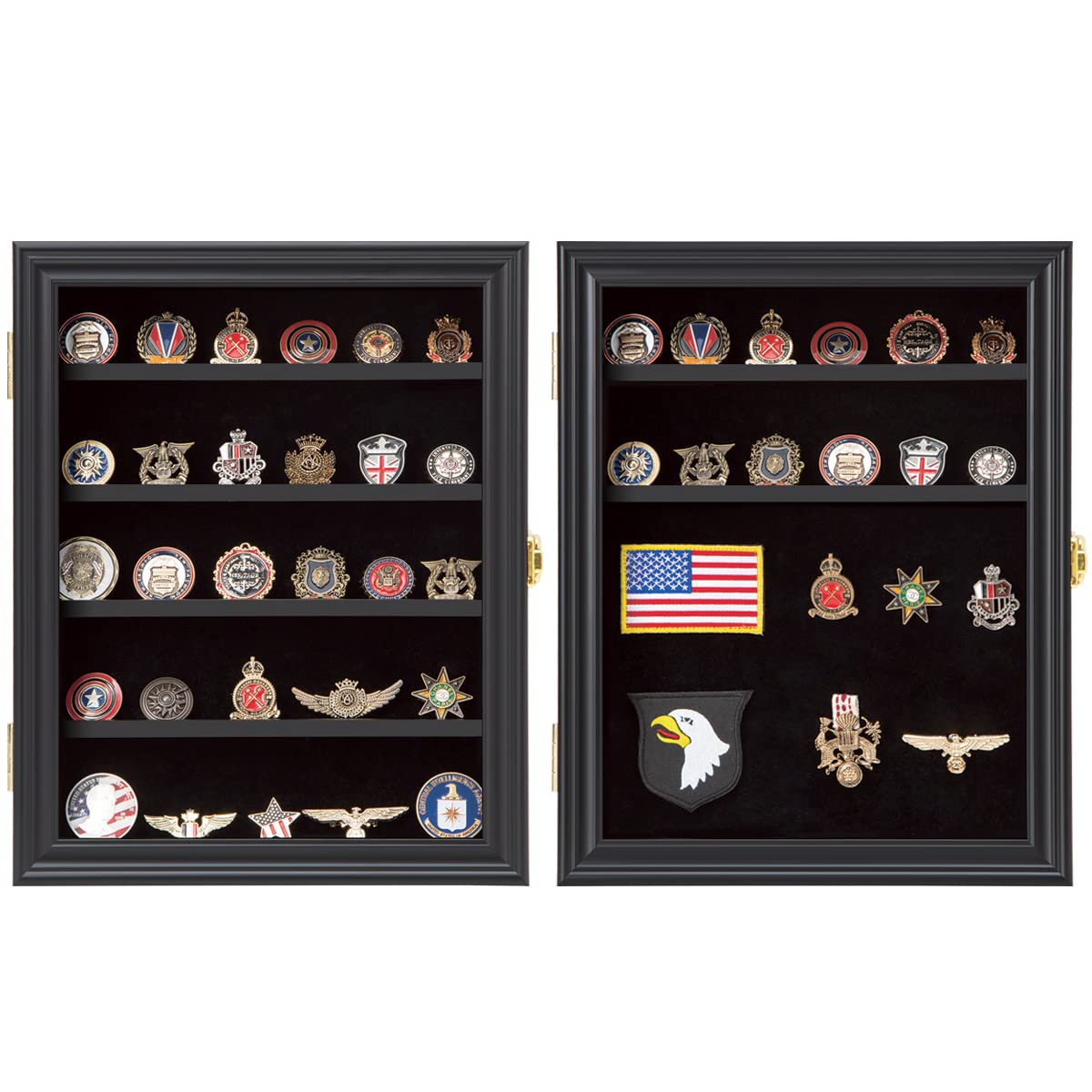 Verani Medals Display Case side view highlights wall mounting and slim profile