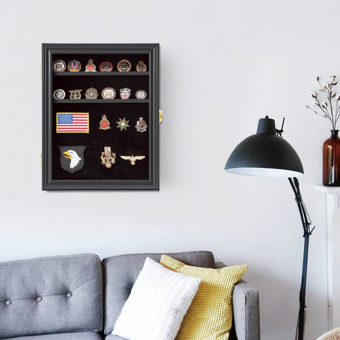 Verani Medals Display Case wall mount brackets enable secure hanging