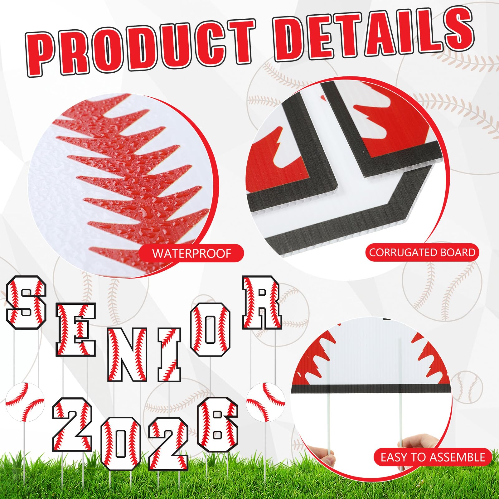 Vercraft baseball senior night yard sign, vibrant design to attract attention.
