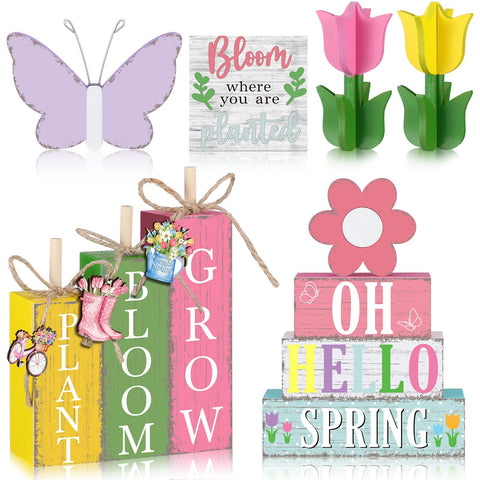 Vercraft spring tulips tiered tray decoration adds bright seasonal charm to tabletops.