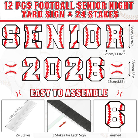 Vercraft yard sign 15x11 inch, senior 2026, durable stakes for lawn display.