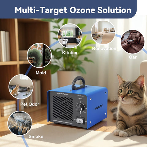 VERDECORE 2-in-1 system showing dual ozone and negative ion purification.